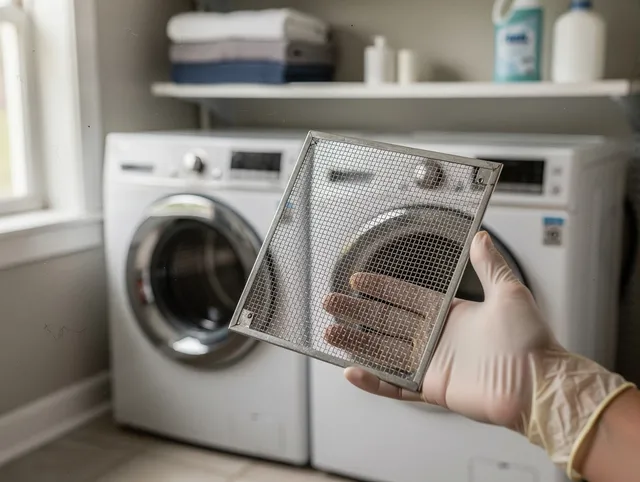 Medway Dryer Vent Cleaning specialist performing detailed lint trap cleaning service in Medway